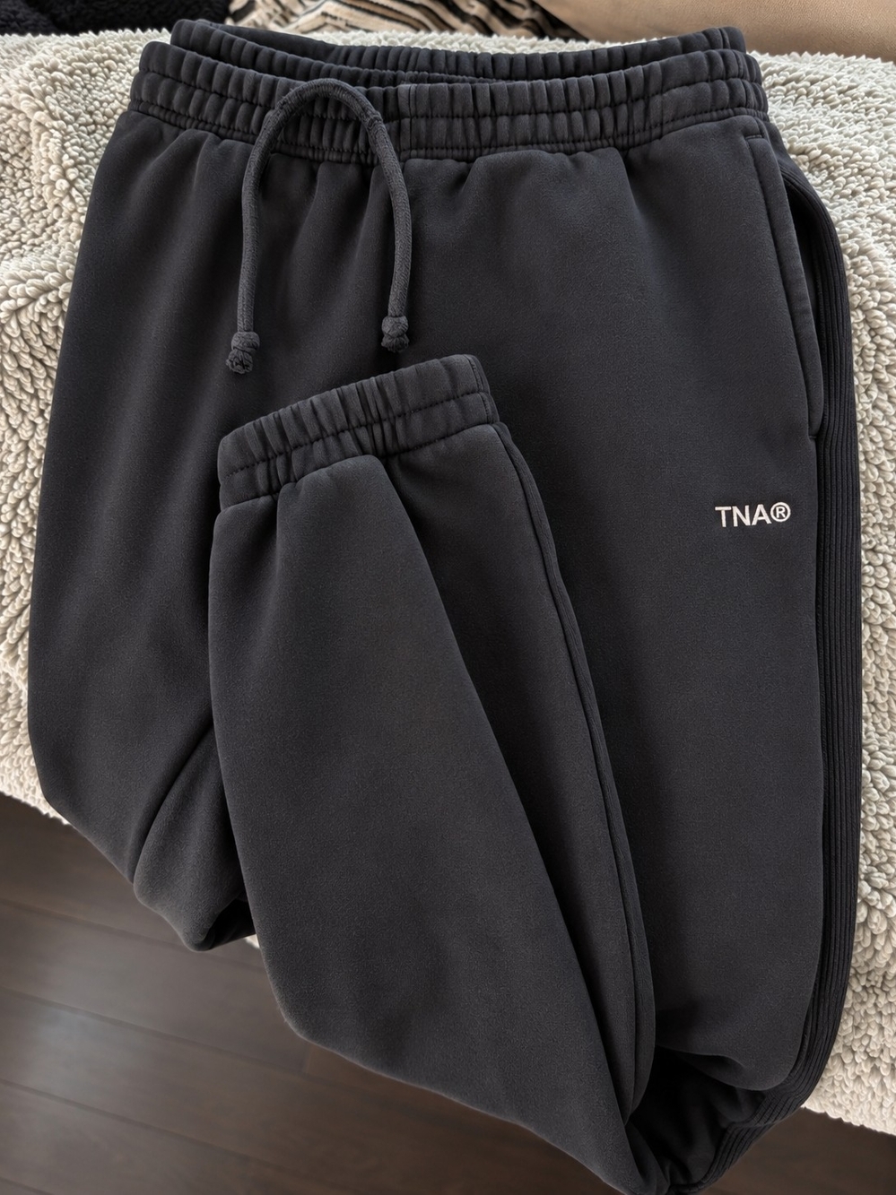 TNA Black Men’s Fleece Joggers with Logo